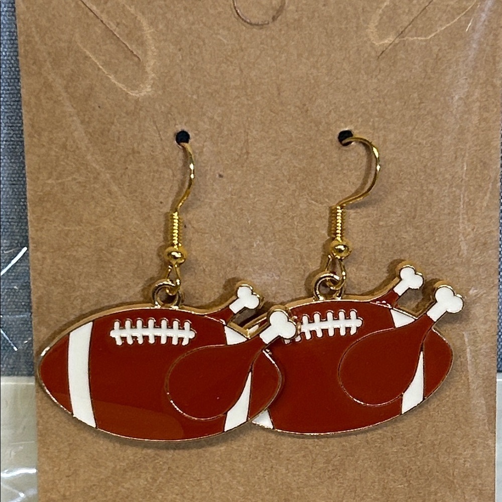 Cool Football turkey dangle Earrings